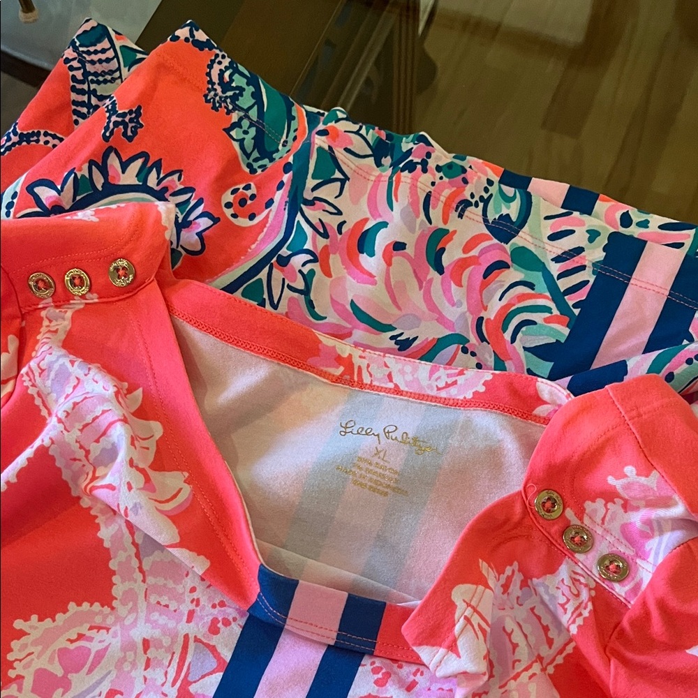 Lilly Pulitzer Coral and Navy Floral Dress